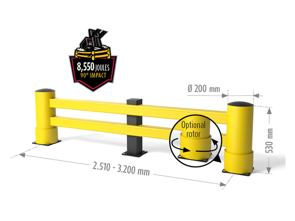 RACK END BO KIT WITH SUPPORT Megerősített állványvédő
